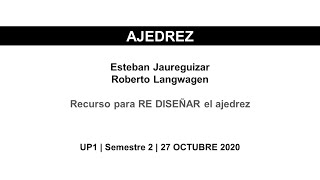 Charla Ajedrez (zoom)- Esteban Jaureguizar- Roberto Langwagen- Unidad de Proyecto 1-EUCD_FADU
