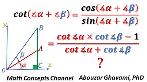 Cotangent of addition of two angles: cot a + b proof using cosine and sine expansion