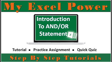 My Excel Power: Conditional Statements - Intro to AND/OR