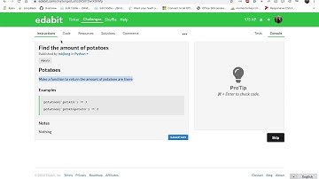 Python edabit Challenge :Find the amount of potatoes