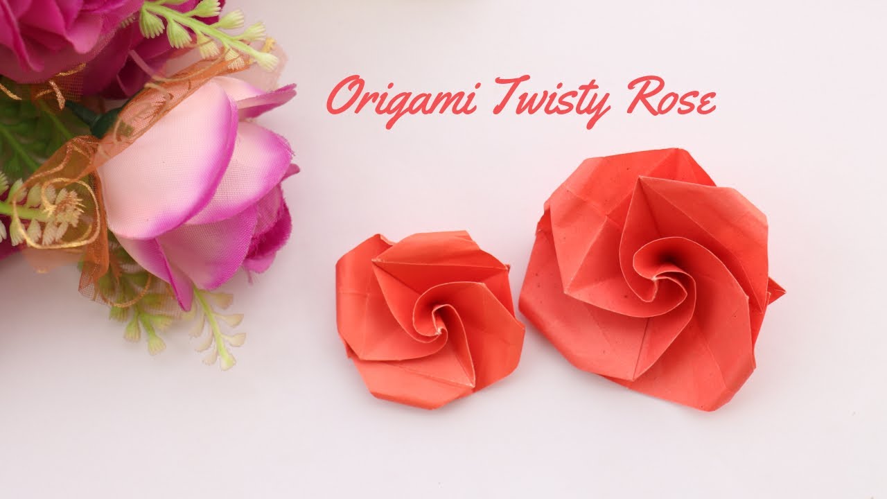 Origami Twisty Rose - How To Make Origami Rose Easy - YouTube