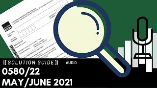 0580/22 May/June 2021 Marking Scheme (MS) *Audio Voiceover