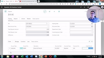 Bank Deposits in Business Central 365