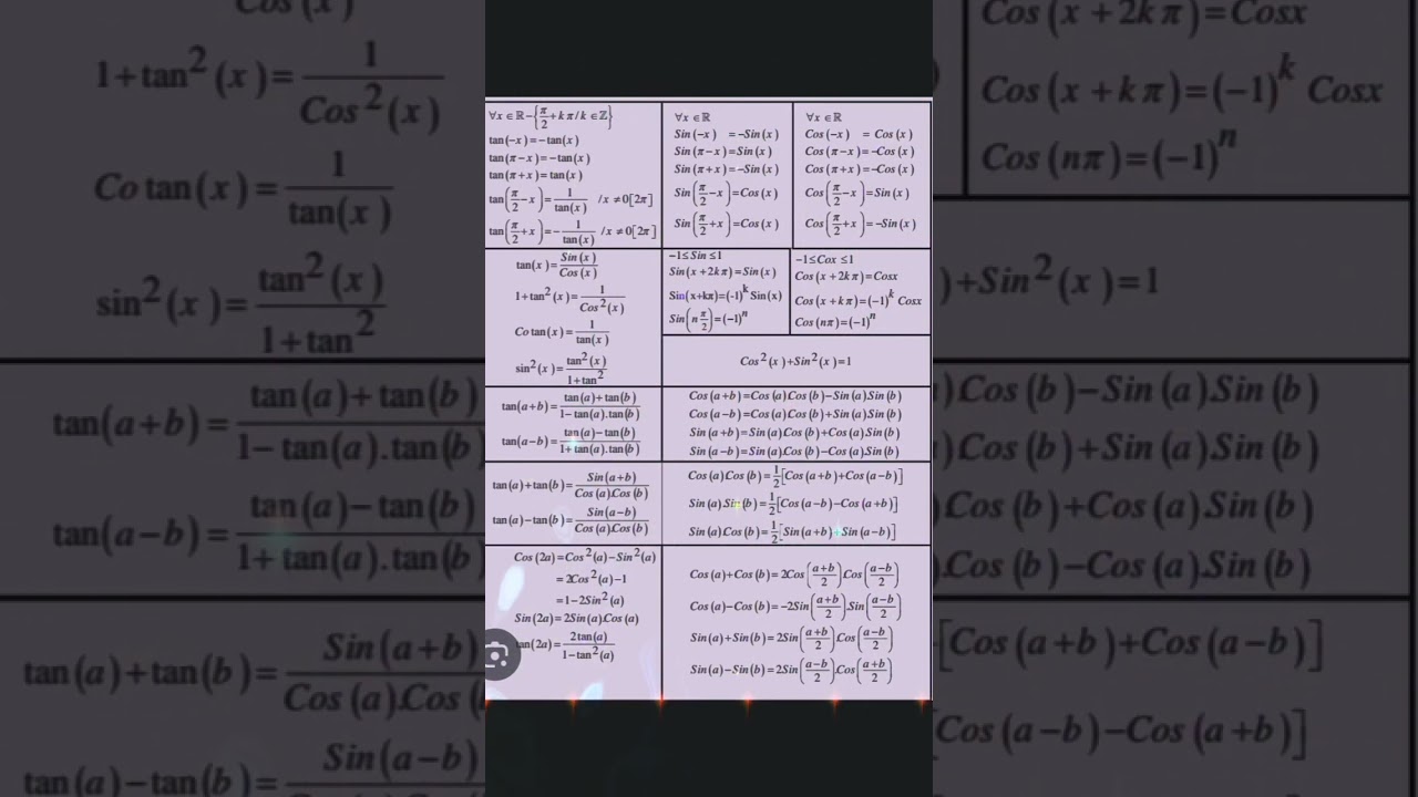les règles trigonométrique 