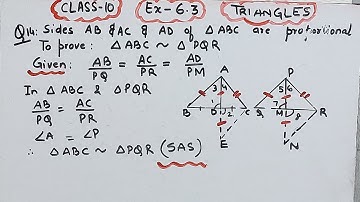 Sides AB & AC & median AD of triangle ABC are Proportional to PQ & PR & median PM of triangle PQR