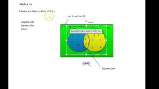 Algebra 1A - Unions and Intersections of Sets