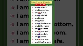 Preposition In / On / At 👩🏻‍🏫 Quick English Grammar Rules 🤗 #goviral