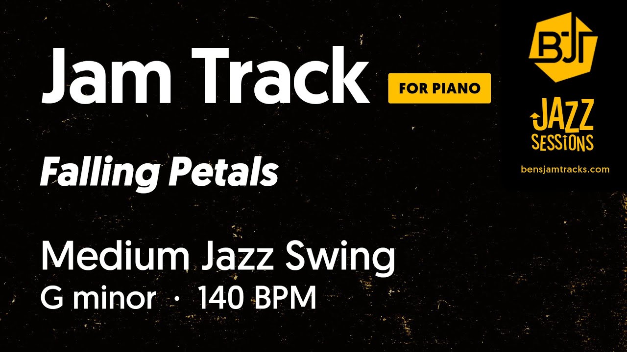 Falling Petals (for piano) - Medium Jazz Swing in G minor Jam Track