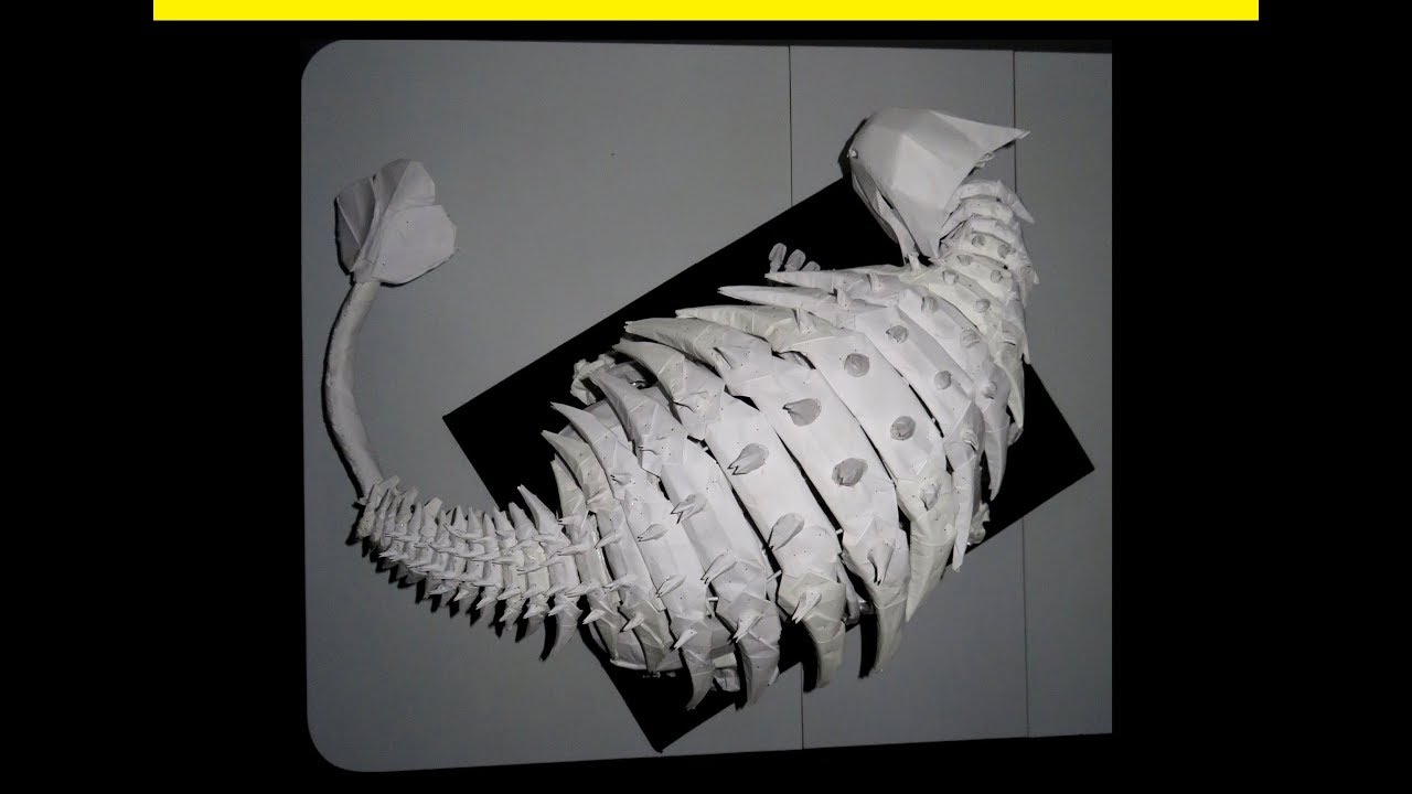 Origami Dinosaur Ankylosaurus Skeleton Fossils 折り紙の恐竜 アンキロサウルス骨格 化石 Youtube