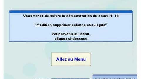 Tutoriel EXCEL 2003: Cours N°18 Supprimer une colonne ou une ligne