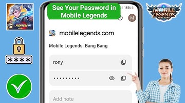 How To See Your Password in Mobile Legends (Update 2025) | See Moonton Password