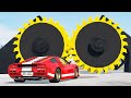 Giant Spinning Saws vs Cars- Beamng drive