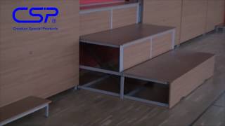Foldable cabinet bleachers