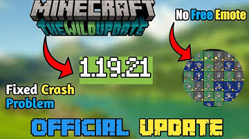 Minecraft Pe Official Version Download 1.19.21 | Minecraft 1.19.21 HotFix Update