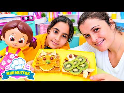 Niloya’ya Kedi ve Balık Ekmekler! 🐱🐟 Defne’ye Elmalı Yulaf 🍎🥣 | Mini Mutfak