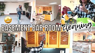 BASEMENT BAR ROOM UPDATE |  UNPACK NEW HOUSE AND CLEAN WITH ME | CLEANING MOTIVATION