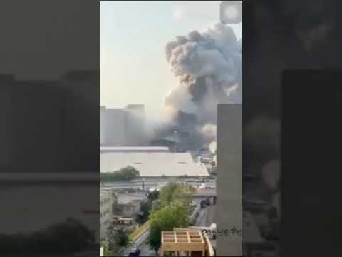 Beirut Lebanon massive explosion caugth by a camera up close