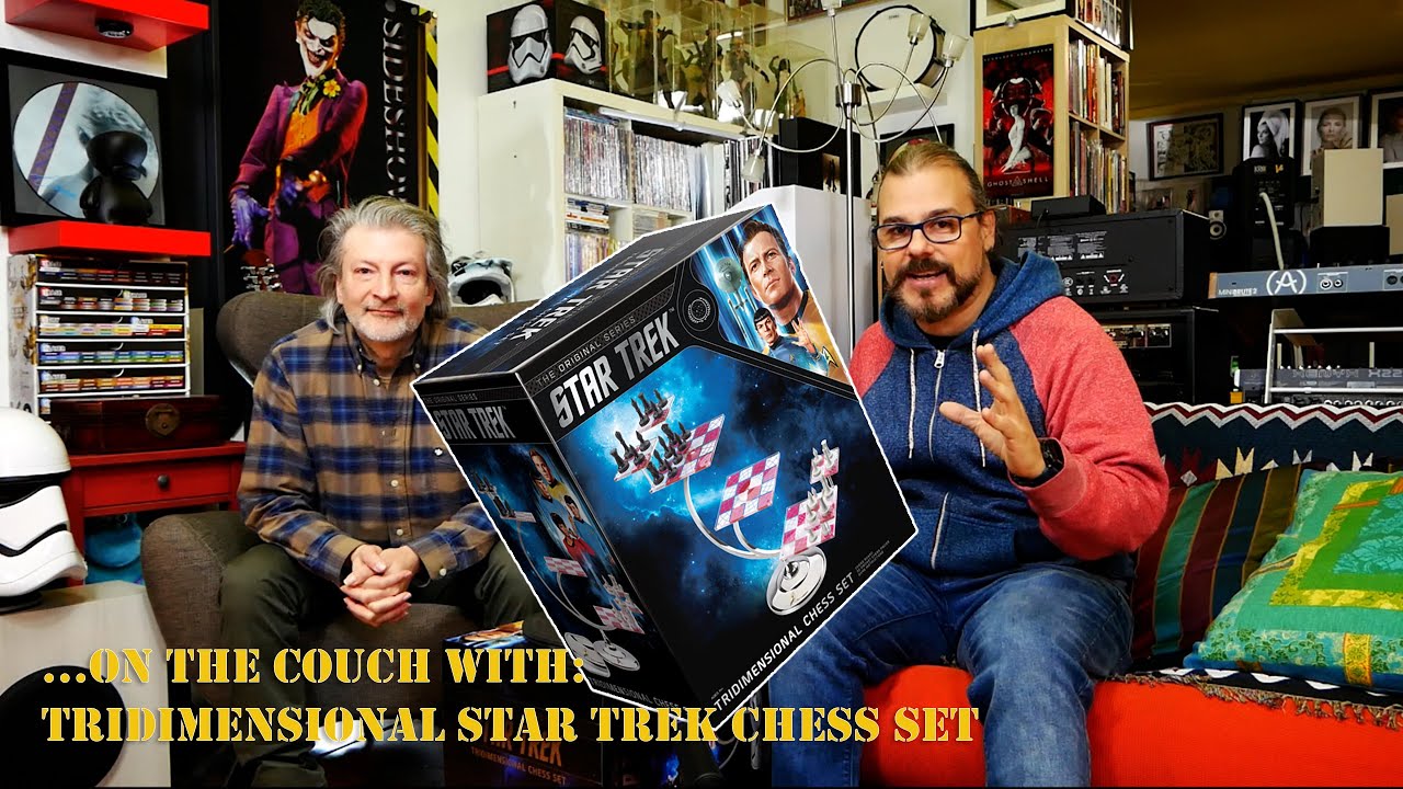 ... on the couch with: Star Trek 3D Chess prop replica