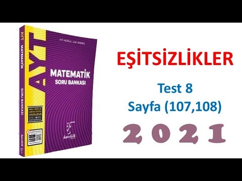 Eşitsizlikler Test:8 (KAREKÖK Yayınları AYT Matematik Soru Bankası Video Çözümleri)