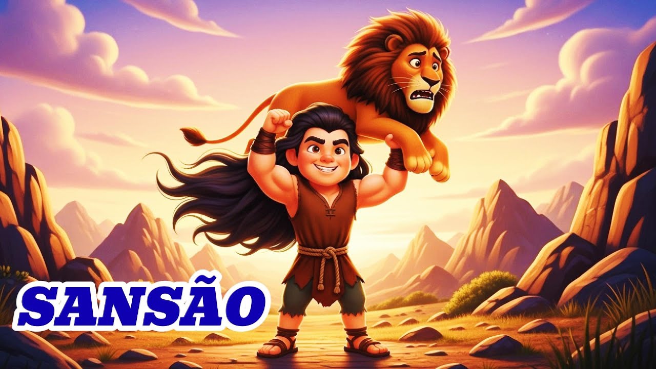 🎶 SANSÃO, O FORTÃO DO CABELÃO - Música Infantil Cristã Animada | Louvor ...
