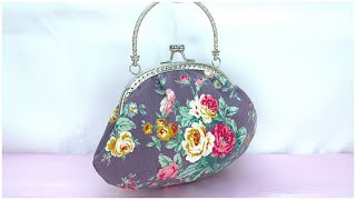 がま口ポーチ作り方 小物入れミニバッグ作り方 型紙作り方 how to make a bag