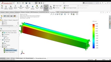 Thermal induced stresses in a bar with Solidworks Simulation
