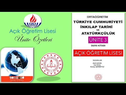 AÖL / AÇIK ÖĞRETİM LİSESİ / TC İNKILAP TARİHİ VE ATATÜRKÇÜLÜK / ÜNİTE 3 / ÜNİTE ÖZETLERİ