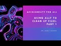 Canvas LMS: Accessibility ~Using ALLY to clean up Files: Part 1