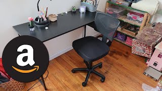 Amazon Sweetcrispy Small Office Desk Chair Unboxing and Assembly