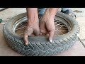 ट्यूब टायर पंचर रिपेयर How To Puncher Repairs india Bike and Scooter Same Easy method