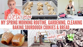 ☀SPRING MORNING ROUTINE 2024, CLEANING MOTIVATION, GARDENING,  SOURDOUGH BREAD & COOKIES LoveMeg 2.