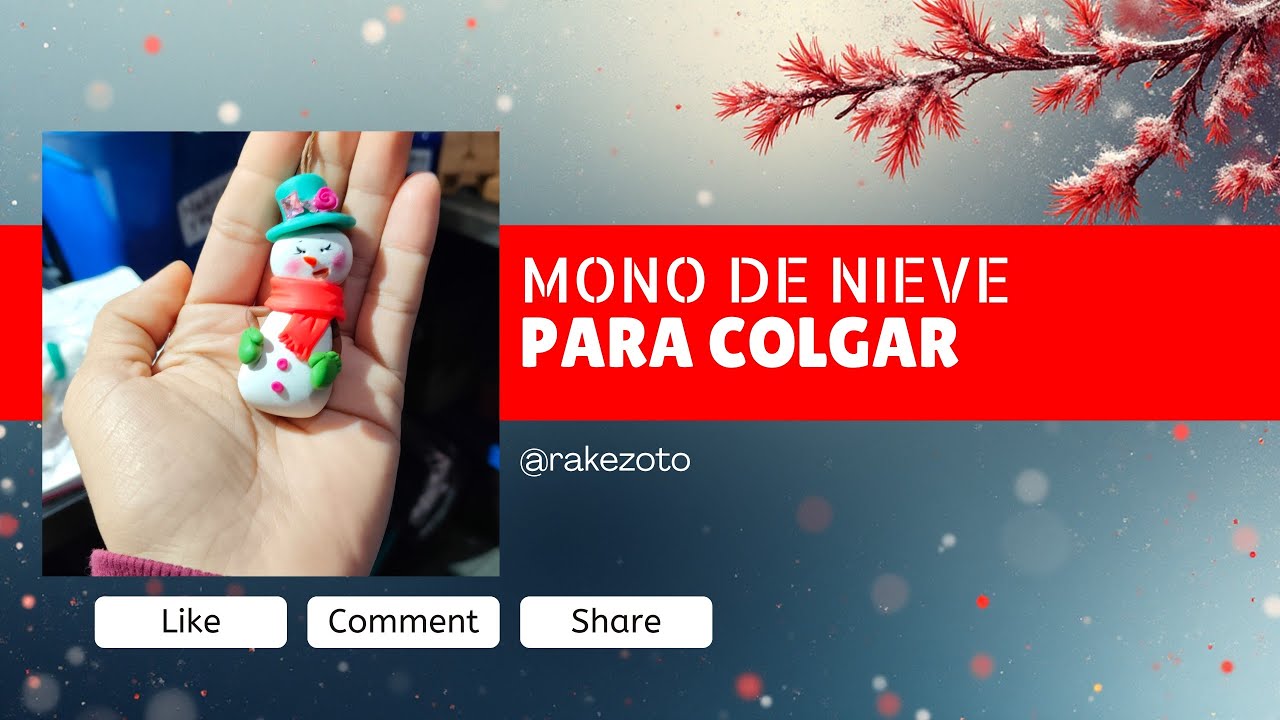 Mono de nieve para colgar en el árbol 