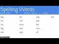 Spelling Words Quiz - Unit 2 Week 1