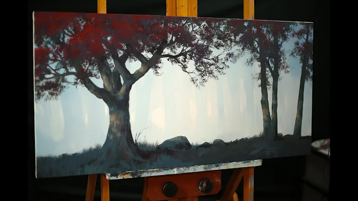 Painting a misty magical forest in acrylic with Ti...
