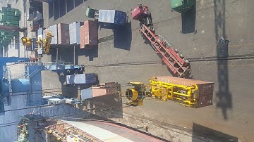 Loading container with spreader ZPMC modified.