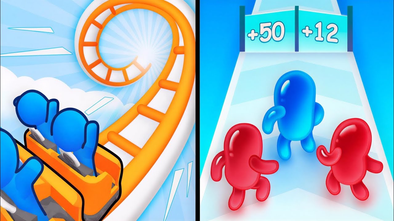 Runner Coaster vs Join Blob Clash 3D - Max Levels Unlocked Speedrun Gameplay