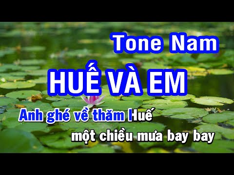 Huế Và Em (Karaoke Beat) - Tone Nam | Nhan KTV
