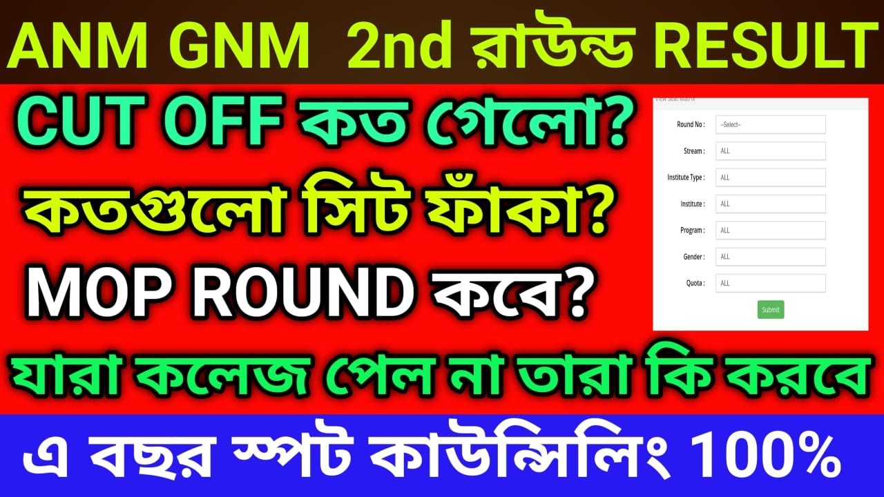 ANM GNM 2025 2nd ROUND SEAT ALLOTMENT RESULT PUBLISH|ANM GNM 2ND ROUND CUT OFF 2025|