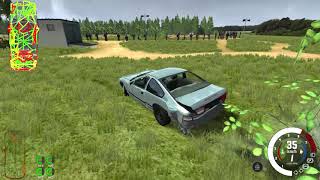 Destroying an Ibishu 200BX on a rally track in BeamNG.drive