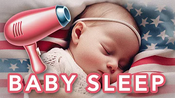 120min - Baby Blow Dryer sound (🗽 USA Edition) for sleeping babies