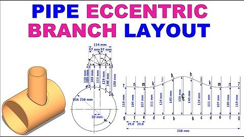 How to layout an eccentric pipe branch