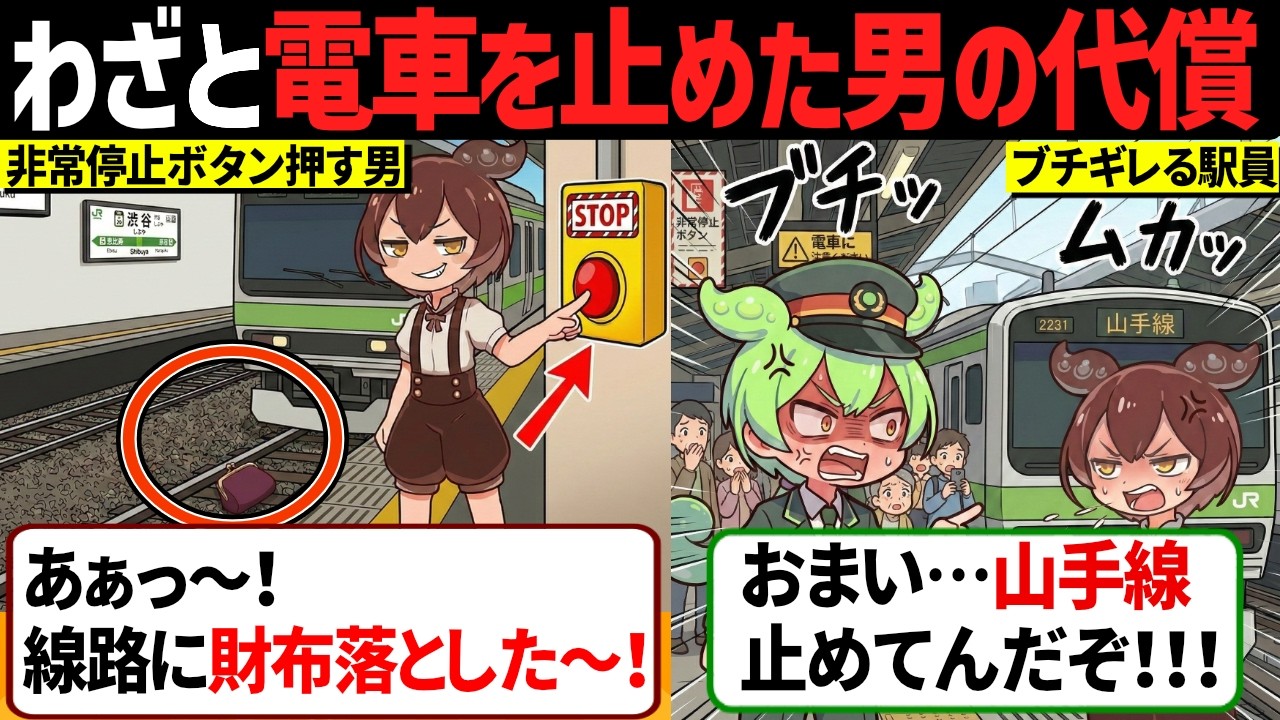 【実話】「山手線止めてんだぞ！」激怒した駅員 vs 自己中男、どっちが悪い？「ずんだもん解説」