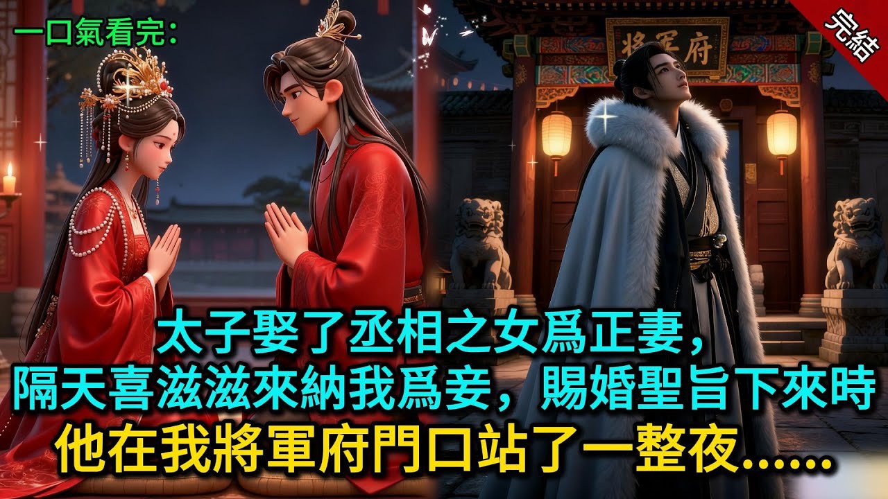 太子娶了丞相之女爲正妻，隔天喜滋滋來納我爲妾，賜婚聖旨下來時，他在我將軍府門口站了一整夜......