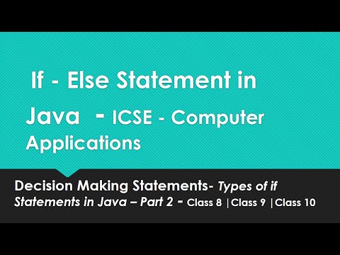 Class 10 |Class 9 |Class 8- If -Else Statement in Java with suitable example in BlueJ