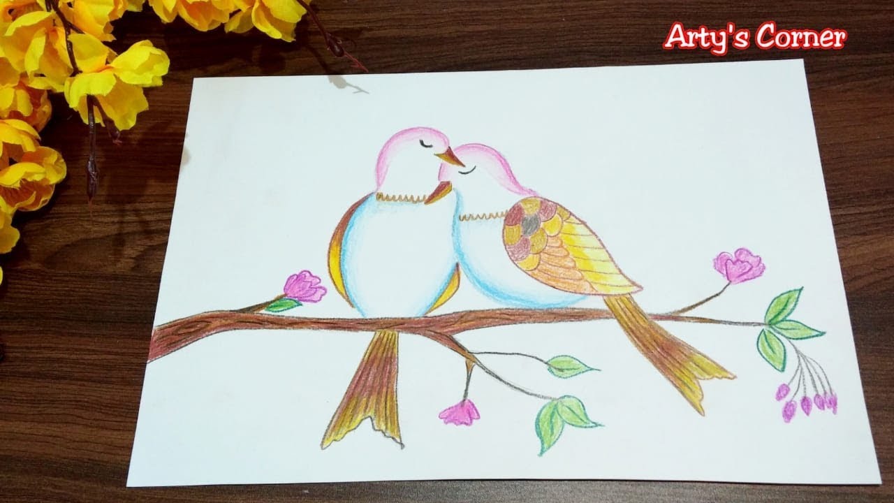 How to draw Beautiful Bird/Bird Drawing for kids - YouTube