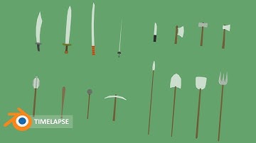 Low Poly Weapons | Blender | Timelapse