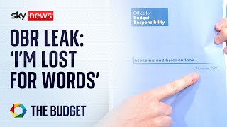 Breaking Budget Details Released Early In Error By Obr