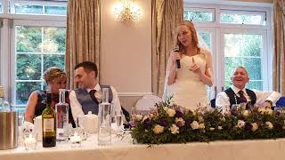 Bride's wedding speech, Bride surprises Groom with speech of her own!!
