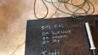 Phase 3 workout - front squat, run, devil press - 20200720