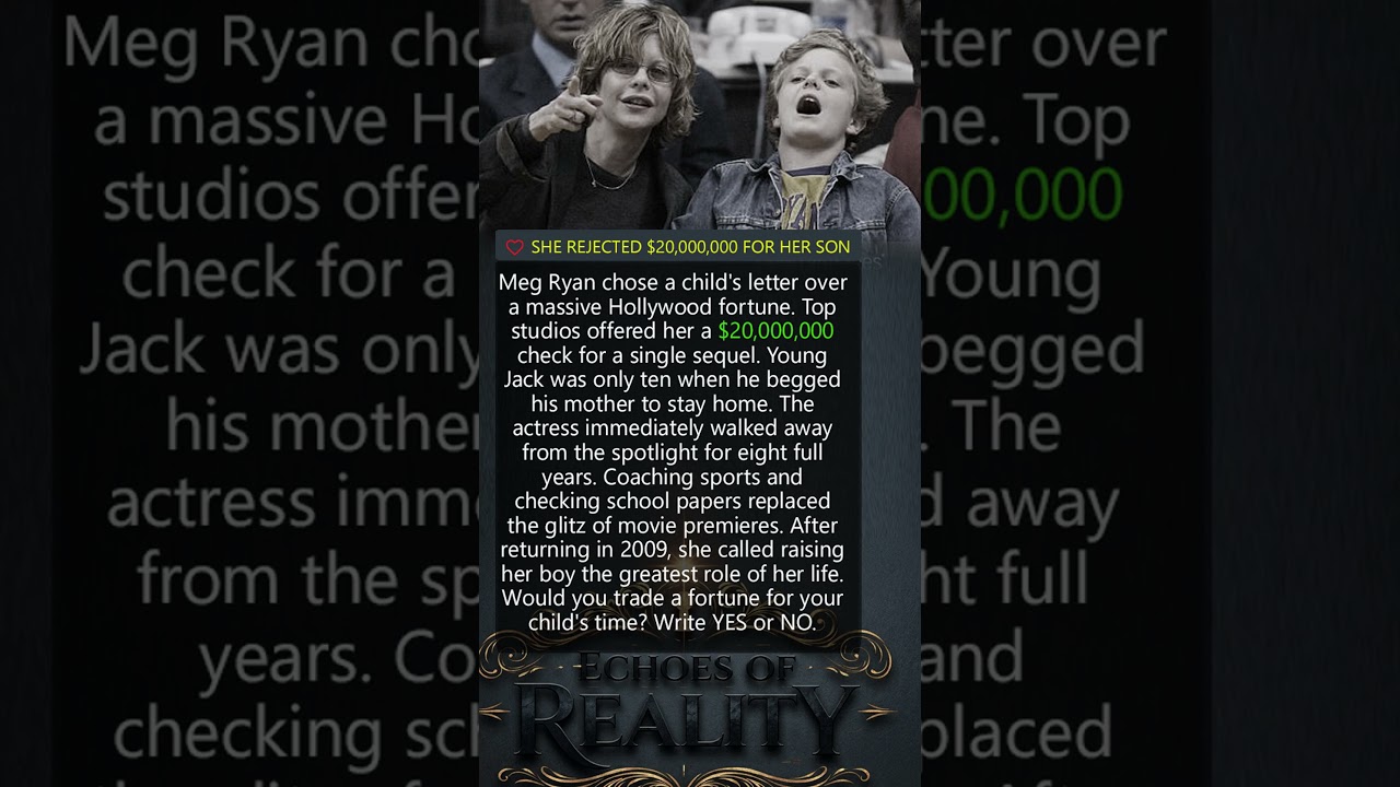 Meg Ryan's $20 Million Sacrifice: Why She Left Hollywood For Her Son